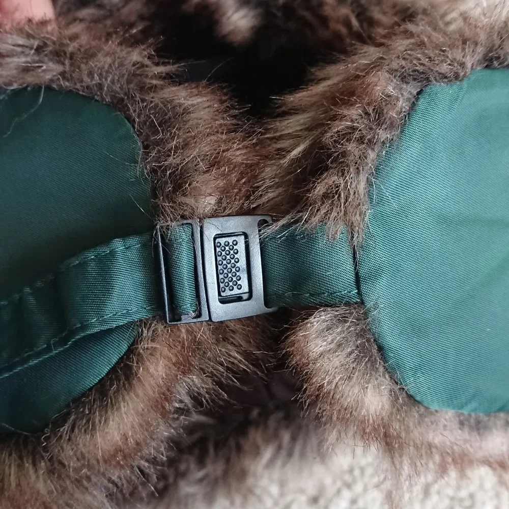 Newhattan Green and Brown ear flap faux fur Trapper Hat